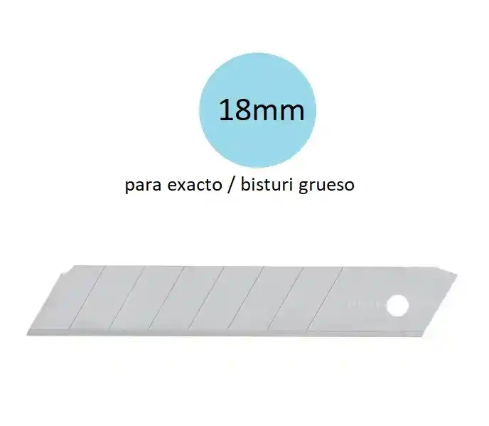 Repuesto Cuchilla Para Bisturi Exacto Grande 18mm Grueso