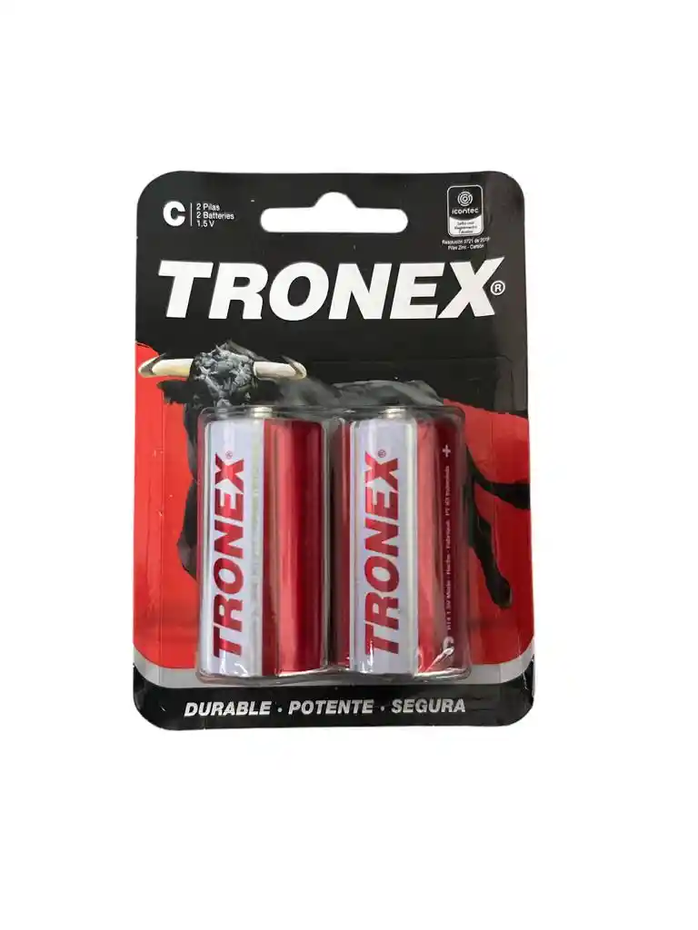 1 Par Pilas Tipo C Tronex Bulk Manganeso 1.5v R 14 Icontec