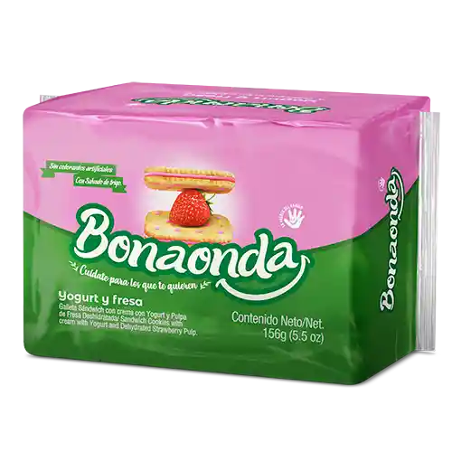 Galleta Bonaonda X350g Crema De Yogurt Sabor Fresa