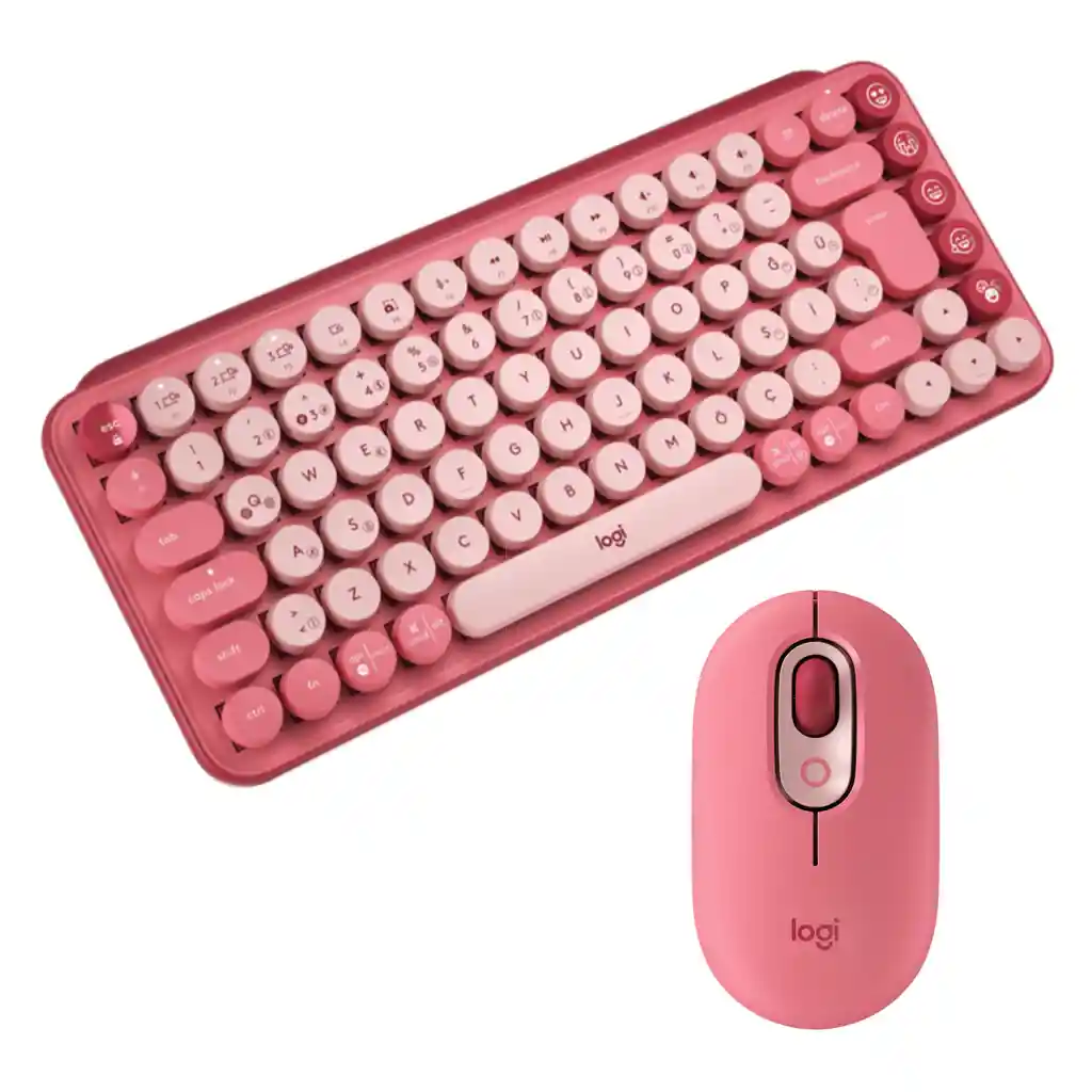Logitech Combo Inalámbrico Pop Keys + Pop Mouse Heartbreaker