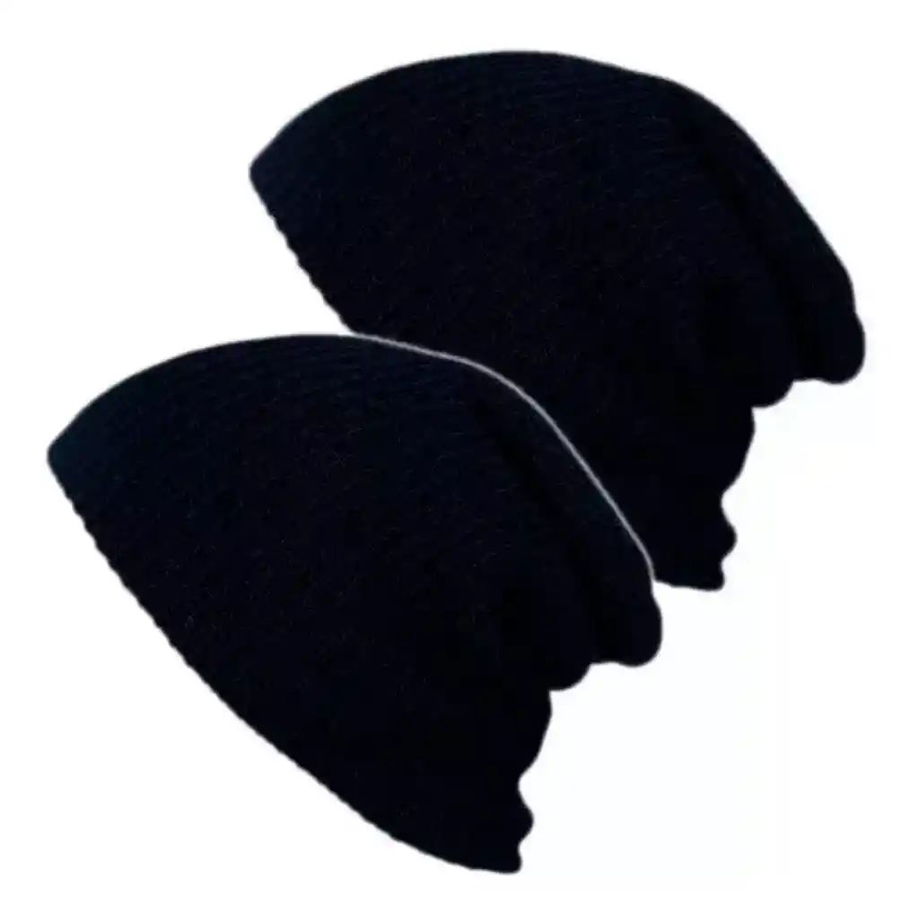 Gorros Tuka Long Cap Fibra Acrílica 2x1 Pague 1 Lleve 2 Azul Oscuro