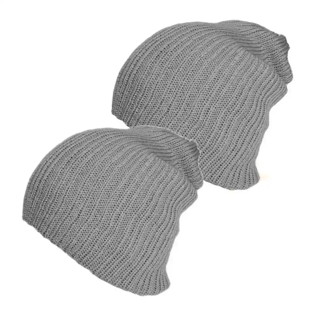 Gorros Tuka Long Cap Fibra Acrílica 2x1 Pague 1 Lleve 2 Gris