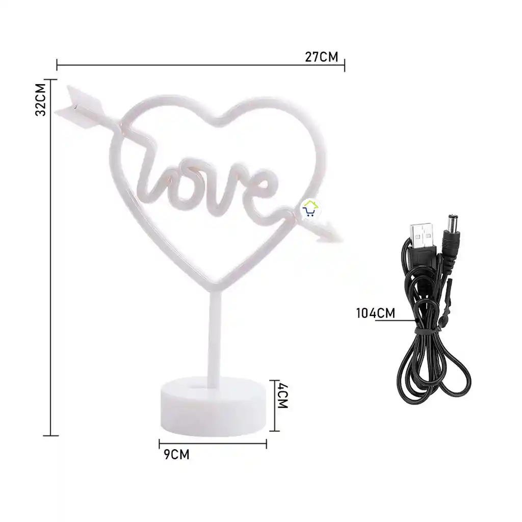 Lámpara Led Neón Corazón Love Luces Noche Decorativa Hd8028