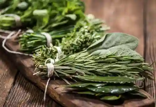 Manojo De Aromaticas Variadas Recien Cortadas De La Huerta