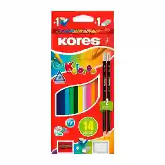 Colores Kores 12 + 2 Lápices + Tajalapiz + Borrador