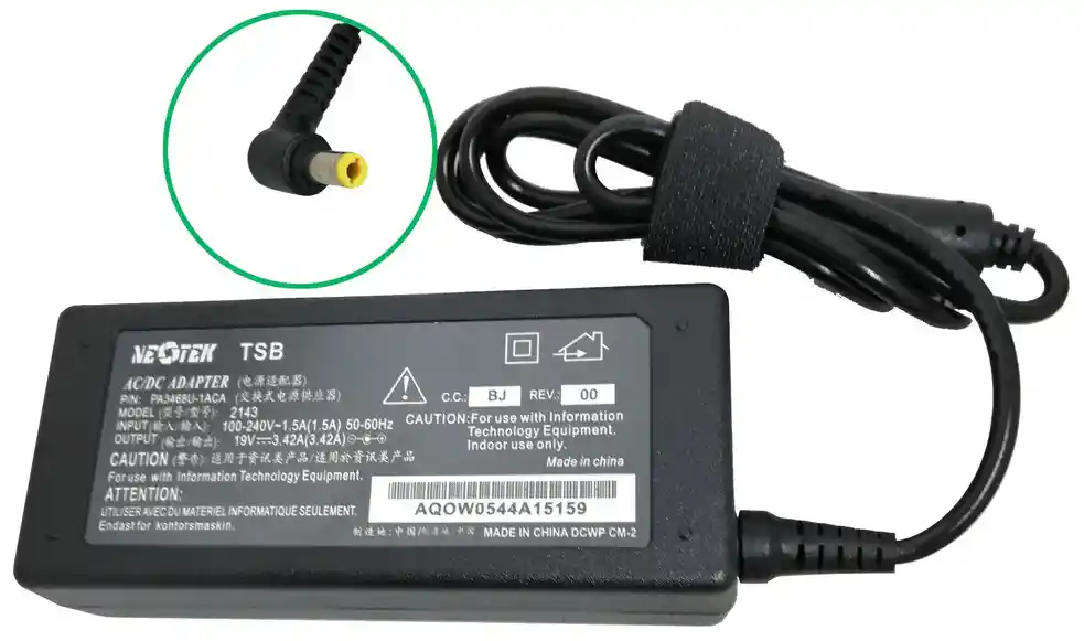 Cargador Toshiba 19v- 3.42a-65w Homologado