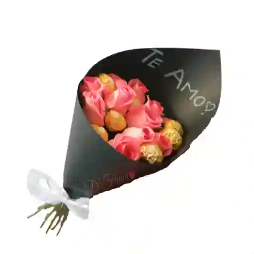 Ramo De Rosas Con Chocolates Ferrero
