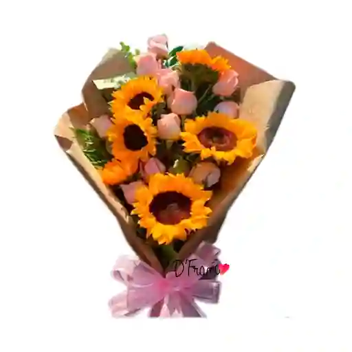 Bouquet De Girasoles Y Rosas