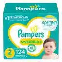 Pampers Pañales Swaddlers Talla 2 /124 Unidades