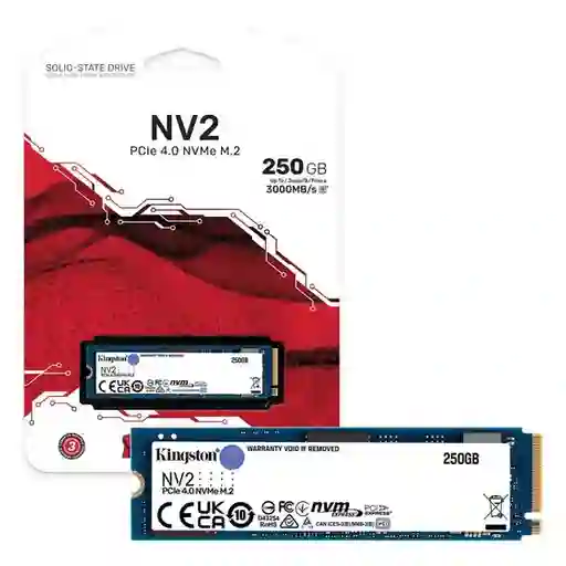 Disco Estado Solido M2 Nv2 Pcie 4.0 Nvme Ssd / 250gb / Nueva / Kinston