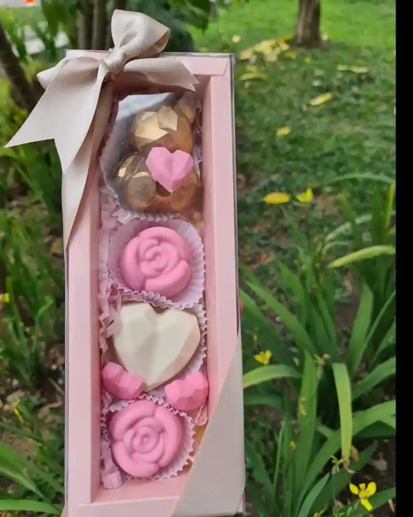 Chocolates Rellenos - Osito, Rosa Y Corazón