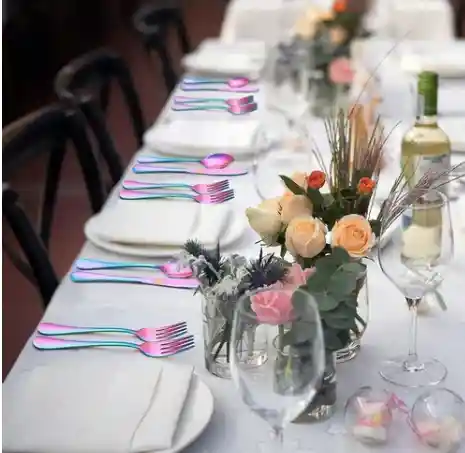 Set Cubiertos Color Tornasol X20 Pcs.