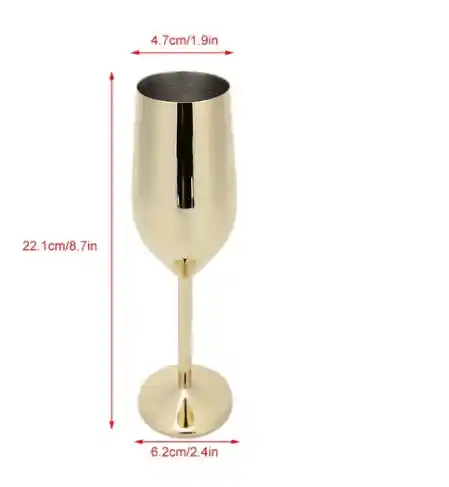 Copa En Acero Para Champaña Plata 250ml
