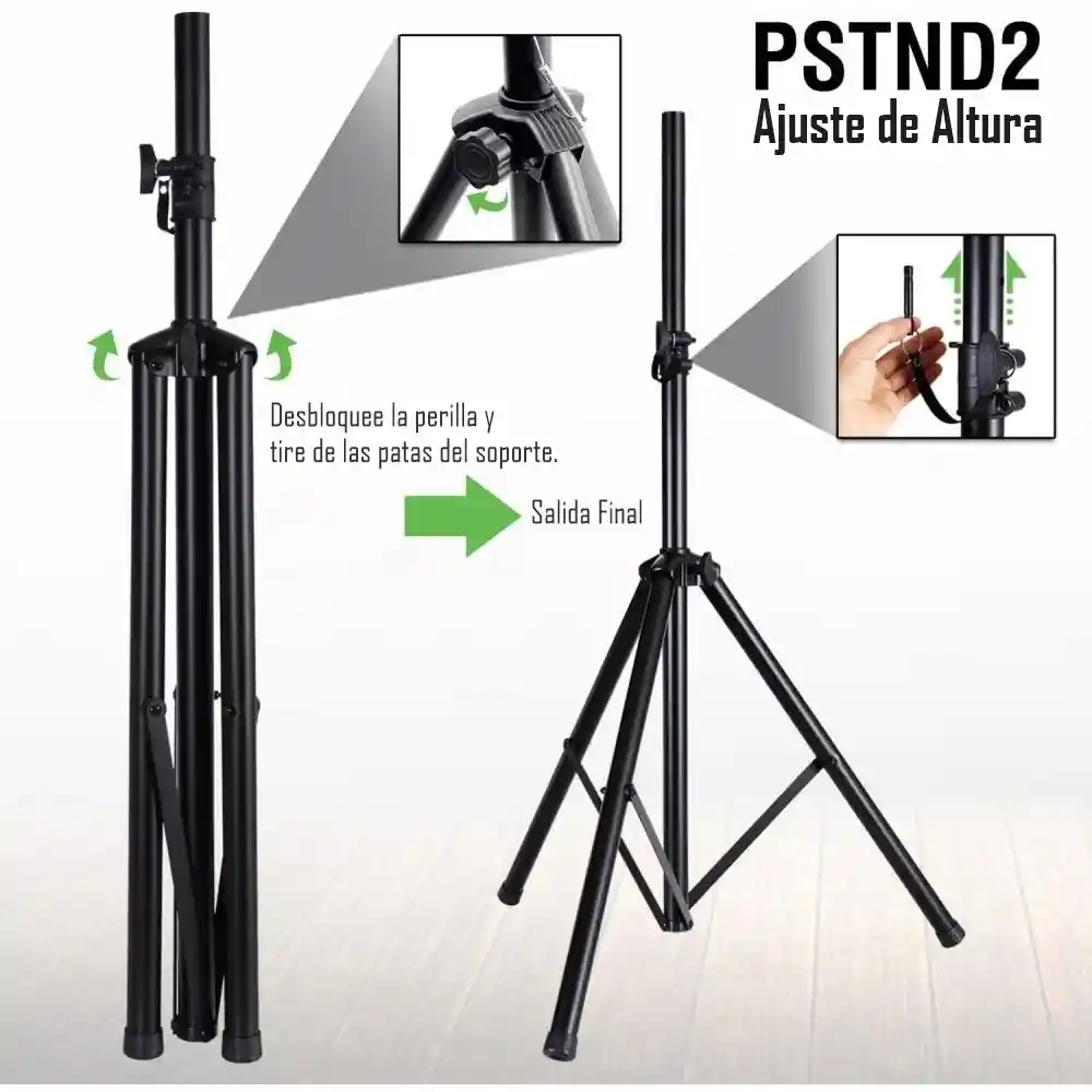 Base Tripode Soporte Para Parlantes Metálico 60 - 120cm 57kg