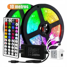 Cinta De Luz Led Rgb 10mt Control Remoto Adaptador 12v