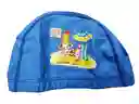 Gorro De Natación De Niños Niñas Poliester Tela Siliconada - Azul - Papa E Hijo Playa