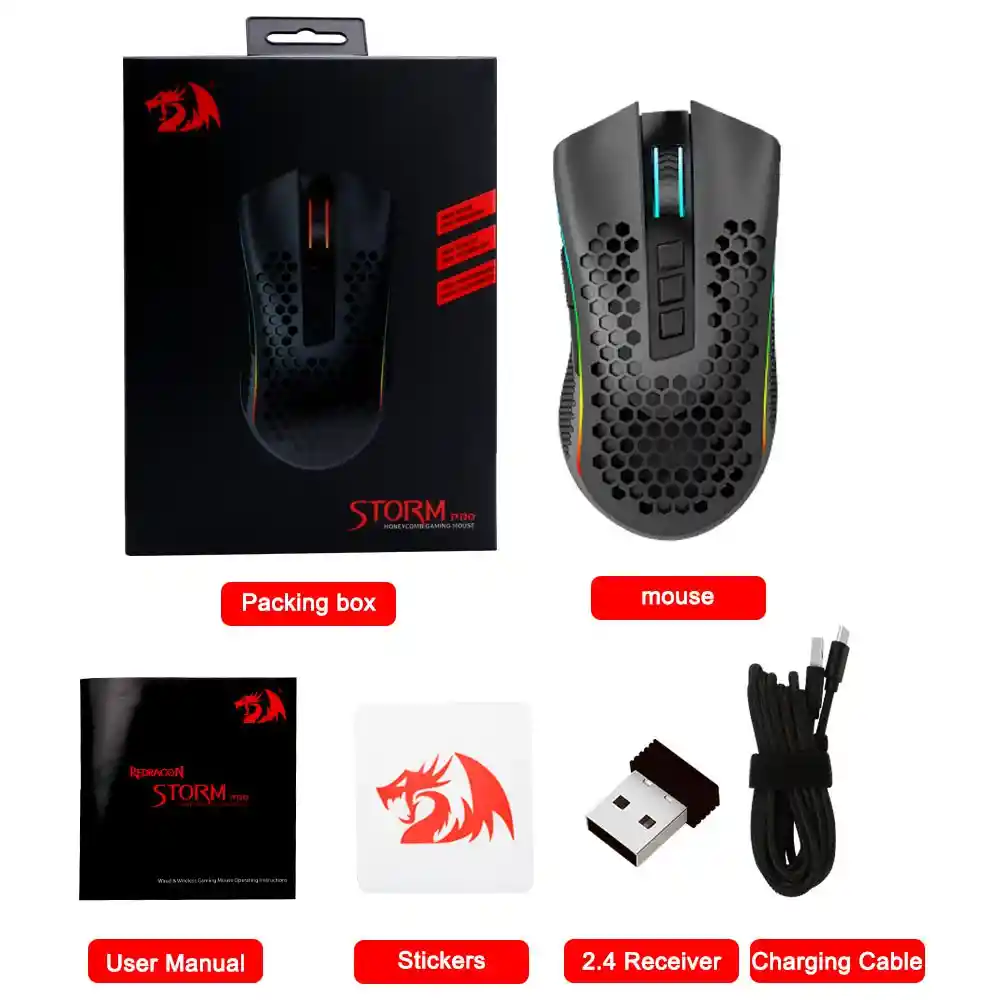 Mouse Gamer Storm Pro Inalambrico Iluminado Rgb