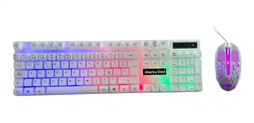 Combo Pad Mouse Rgb 80cm X 30cm + Teclado Y Mouse Gamer Blanco Call Of Dutty