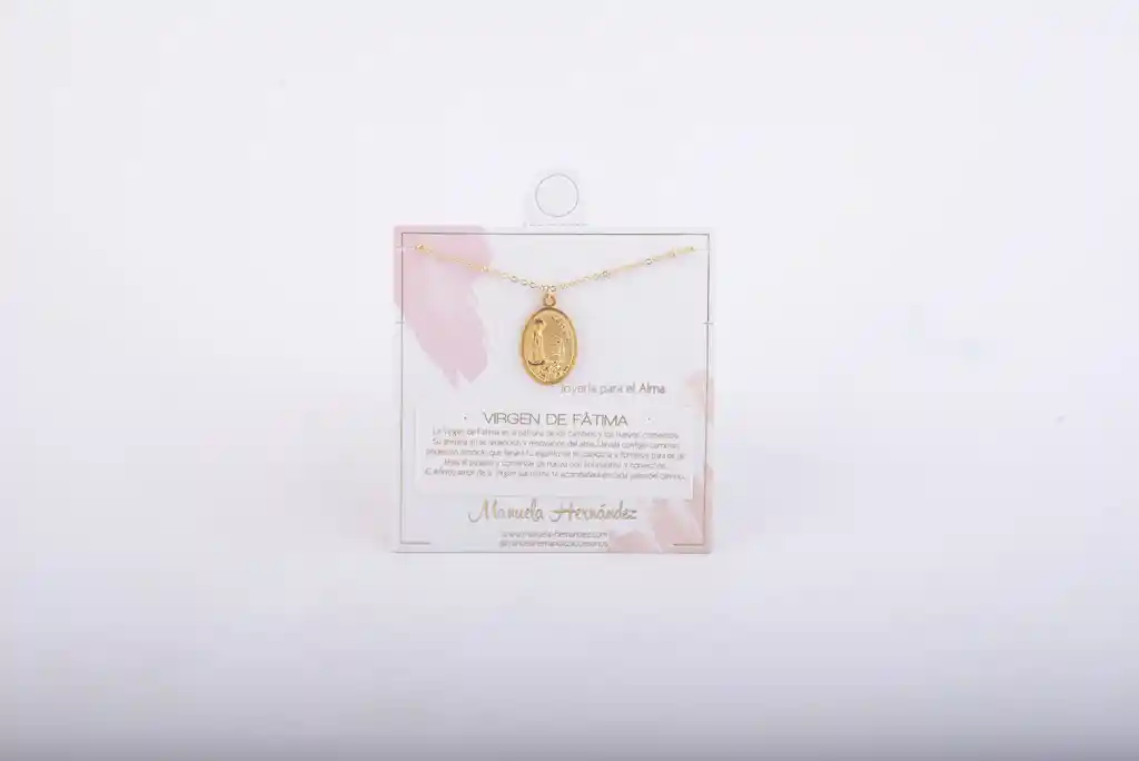 Collar Largo Virgen De Fátima Medallón Maxi