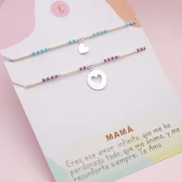 Set De Pulseras Mostacilla Amor Puro