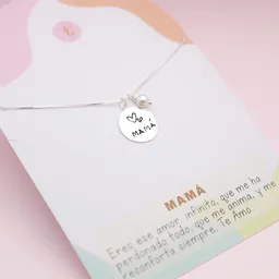 Collar En Plata Mamá Es Amor