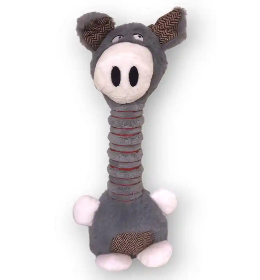 Juguete De Burrito Gris En Peluche Para Perro Cuello Alto