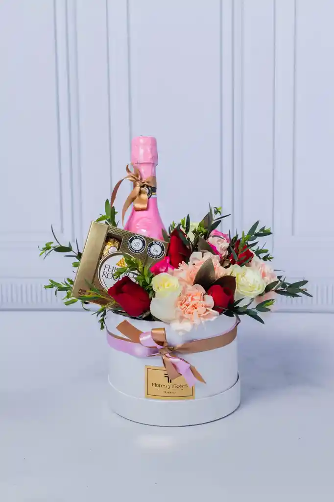 Caja Flores Y Licor