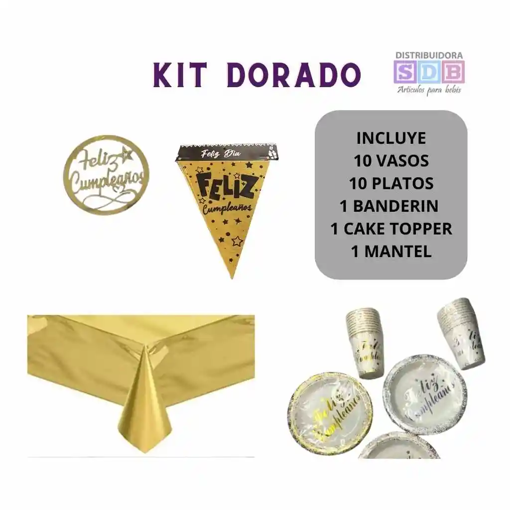 Kit Vasos Platos Y Mas Para Decoracion Fiesta De Compleaños 10 Unidad