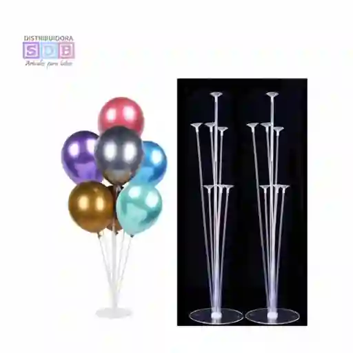 Base Soporte Acrílico Base De 7 Globos Ultraresistente