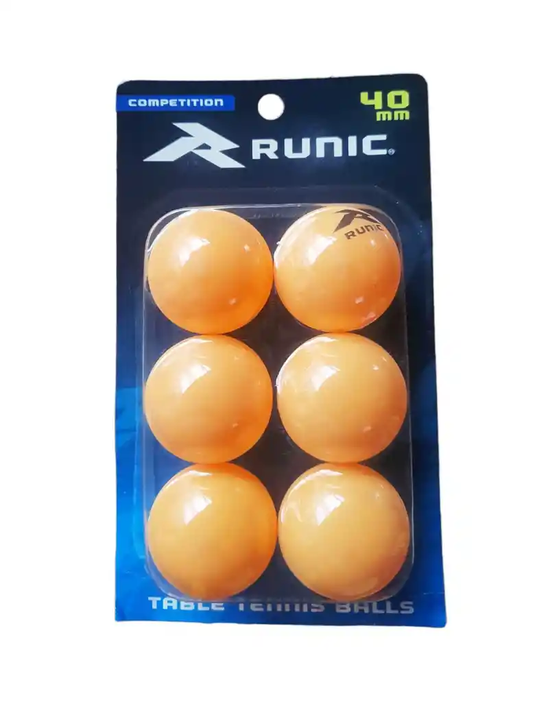 Bola Ping Pong Runic Competition Set X 6 - Naranja