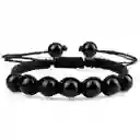 Pulsera Cuarzo Onix Tejida Unisex + Estuche Gamushop