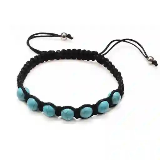 Pulsera Cuarzos Turquesa Tejida Unisex + Estuche