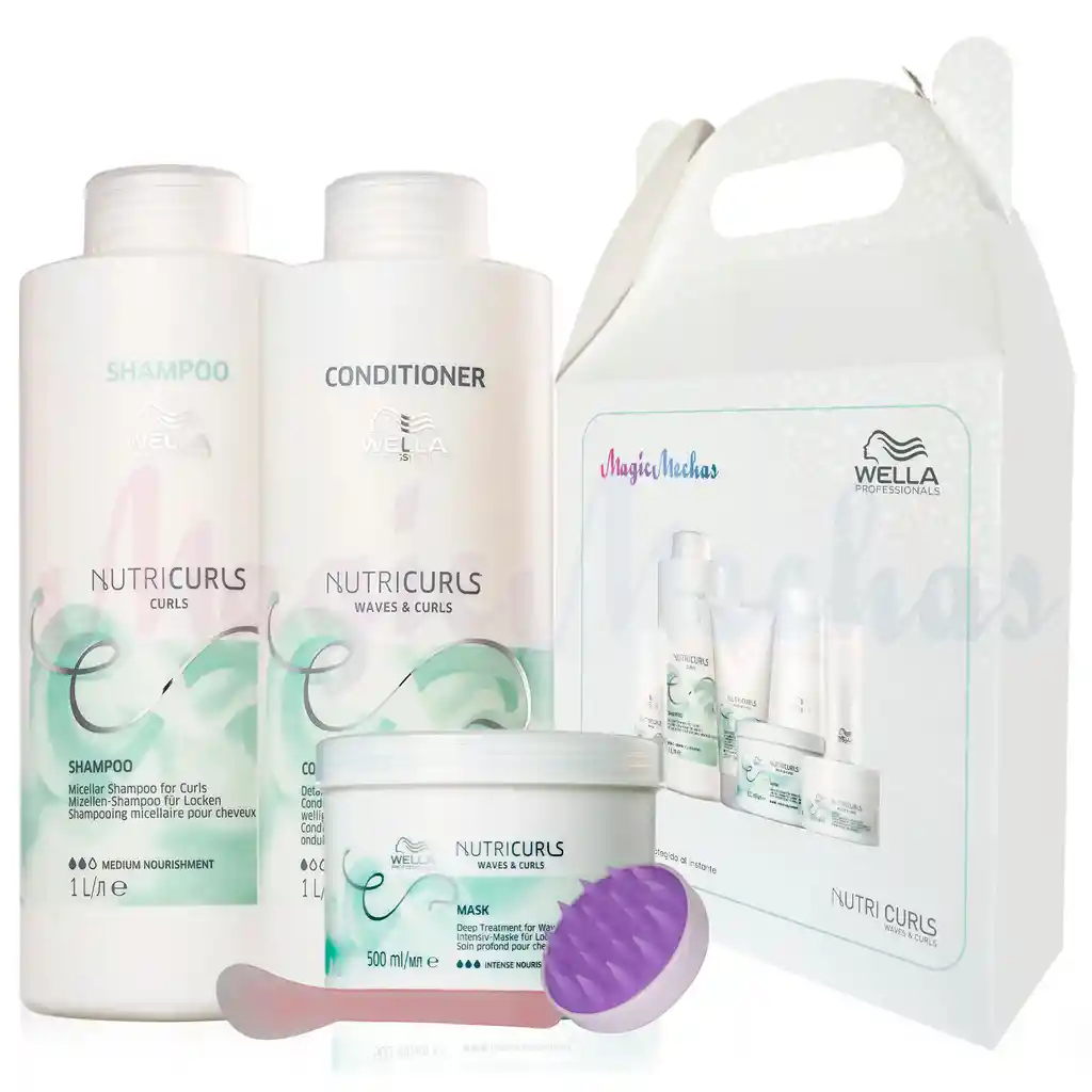 Wella Kit Nutricurls Shampoo + Acondicionador + Mascarilla