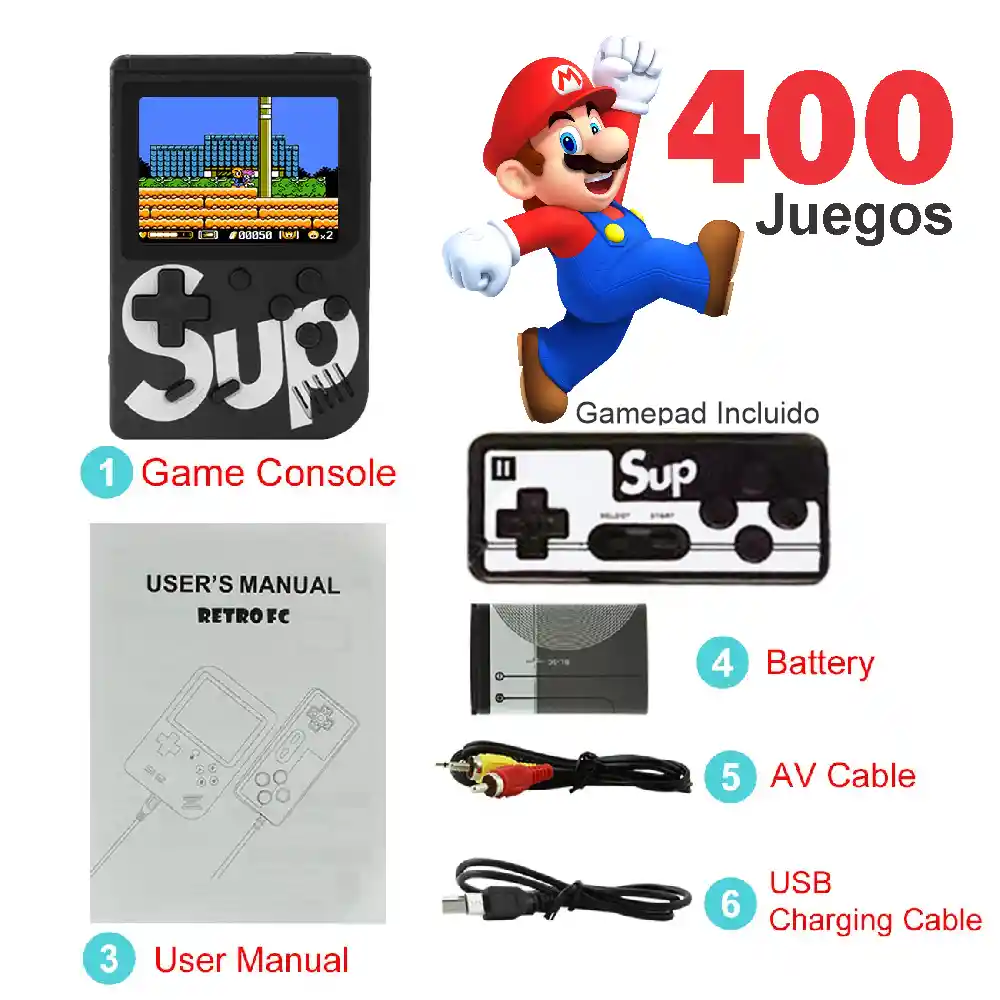 Consola De Video Juegos Portátil Gameboy Sup 400 En 1