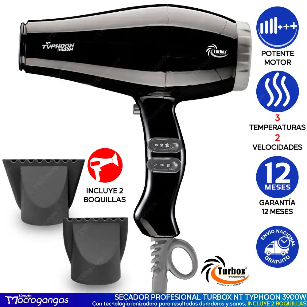  Secador Profesional TURBOX Nt Typhoon 3900W 