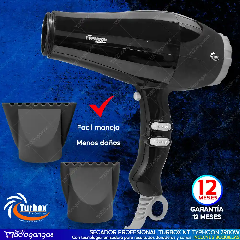  Secador Profesional TURBOX Nt Typhoon 3900W 
