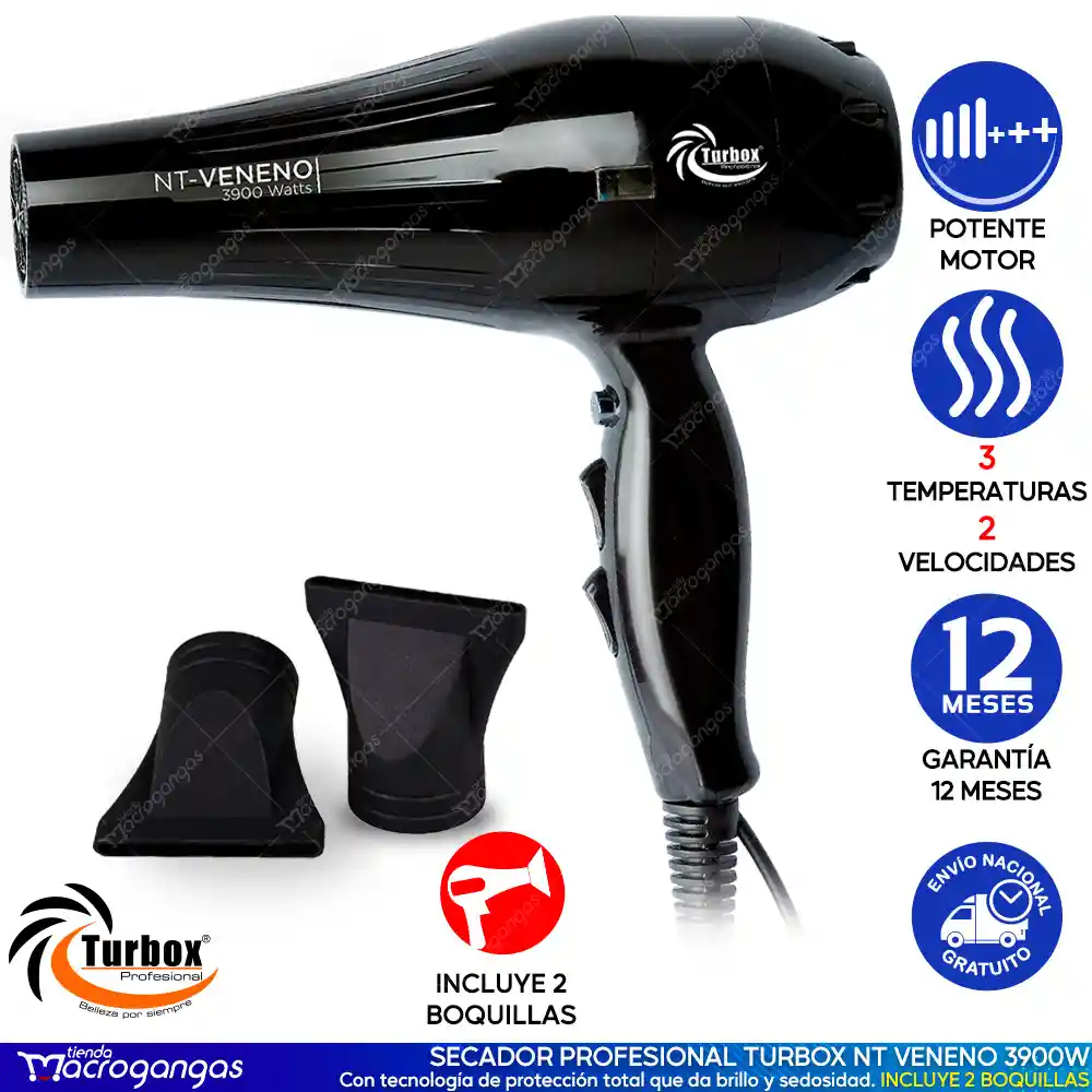  Secador Profesional TURBOX Nt Veneno 