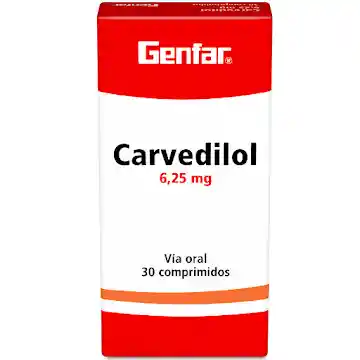 Carvedilol | 6.25 Mg | Tableta | Oral | Sobre X 30 | Genfar