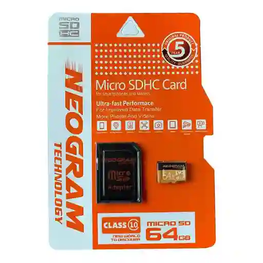 Memoria Microsd 64gb Neogram Clase 10