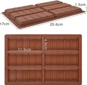 Molde Chocolate Tableta Chocolatina Rectangular Grande X 6