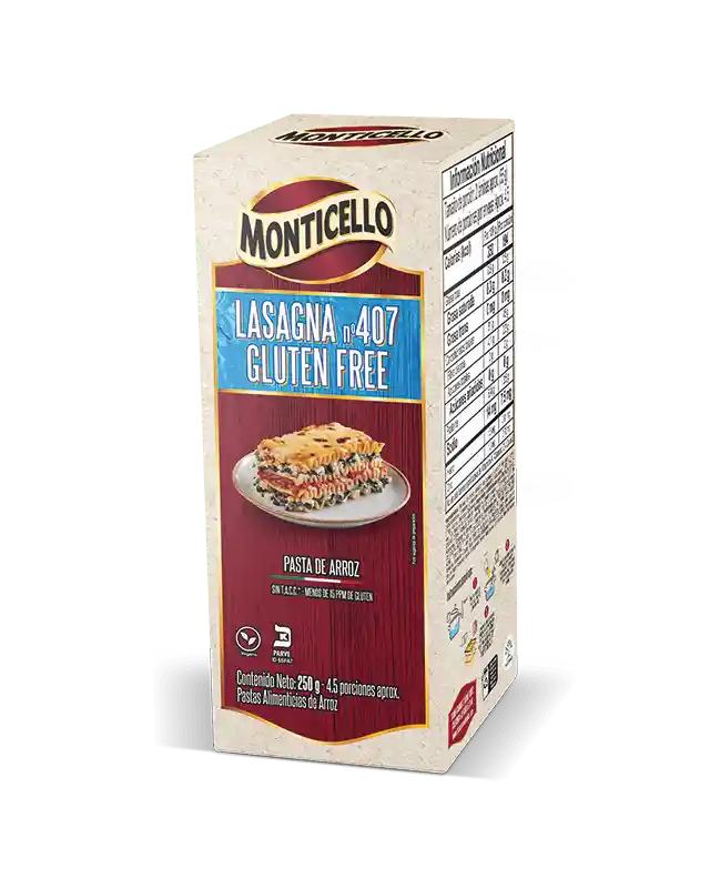 Lasaña Gluten Free - Monticello 250g