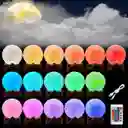 Lámpara Luna Con Luz Led 16 Colores Recargable+base+control