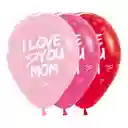 Globo Latex Redondo R-12 Impreso Feliz Dia De La Madre