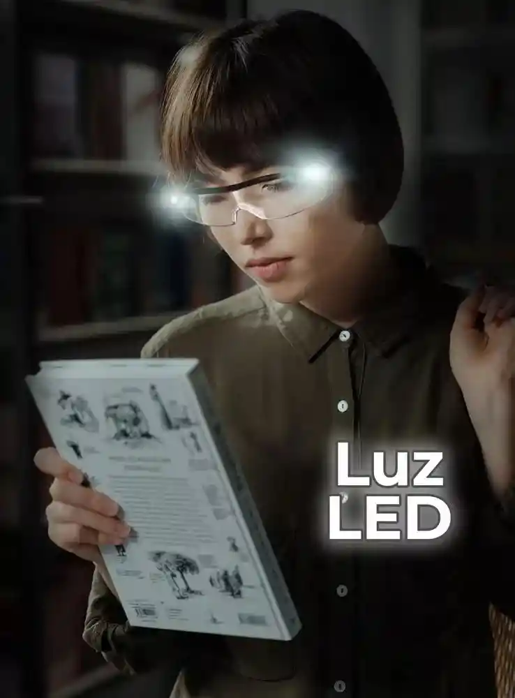 Gafas Lupa Visión De Aumento Con Luz