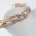 Pulsera Espiga Entrelazada Grosor 11 Mm Tres Oros - Baño 18k