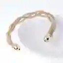 Pulsera Espiga Entrelazada Grosor 11 Mm Tres Oros - Baño 18k