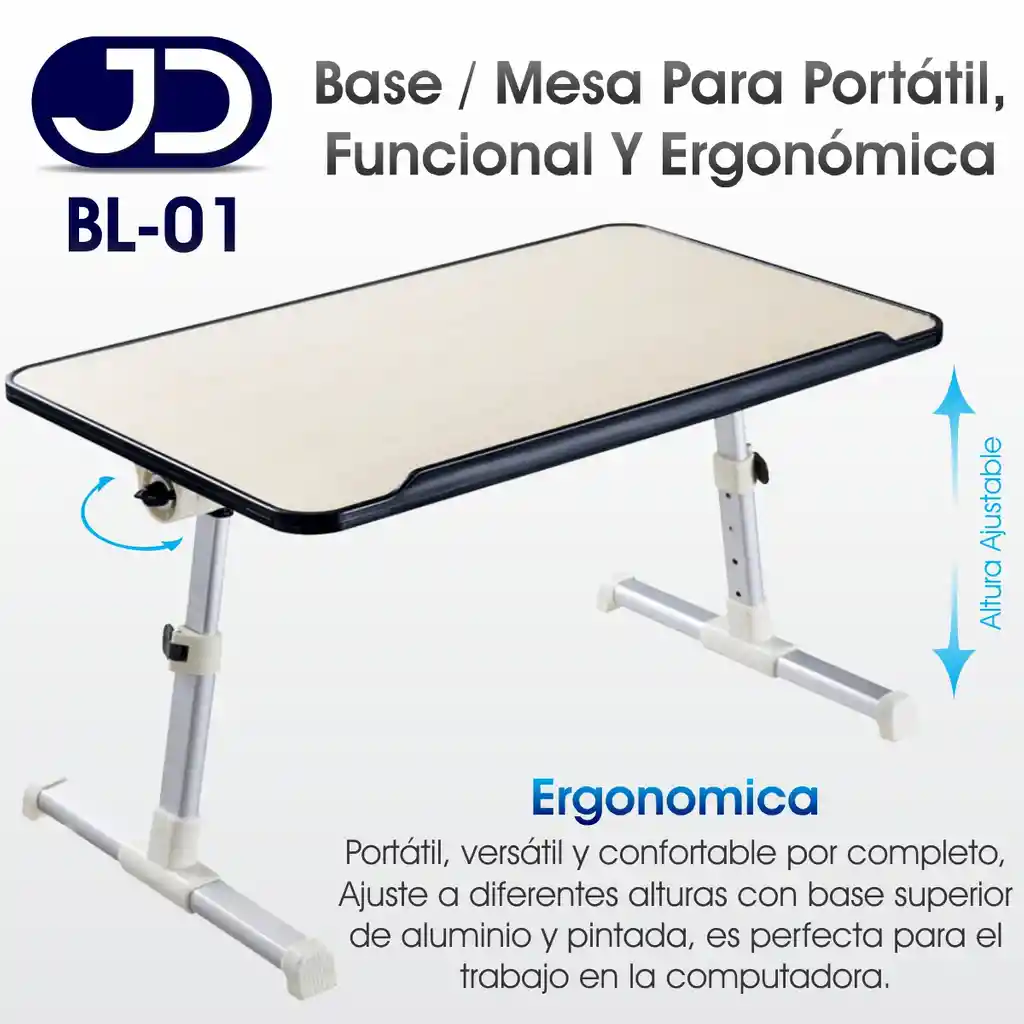 Base / Mesa Para Portátil Jd Bl-01, Funcional Y Ergonómica