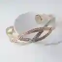 Brazalete Pulsera Entrelazado 3 Hilos Grosor 13mm Tres Oros - Baño 18k