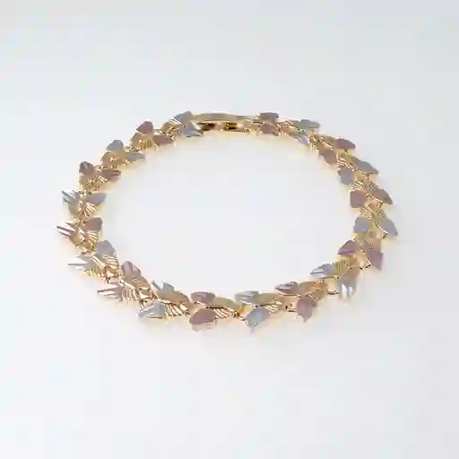 Pulsera Diseño Mariposa Tono Tres Oros Dorado Sirene Rose