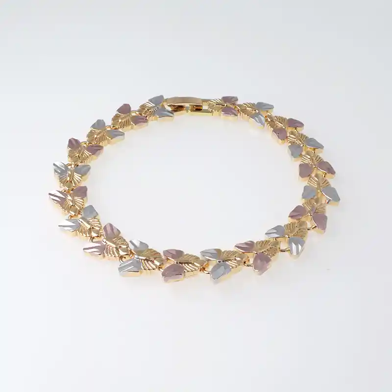 Pulsera Diseño Mariposa Tono Tres Oros Dorado Sirene Rose